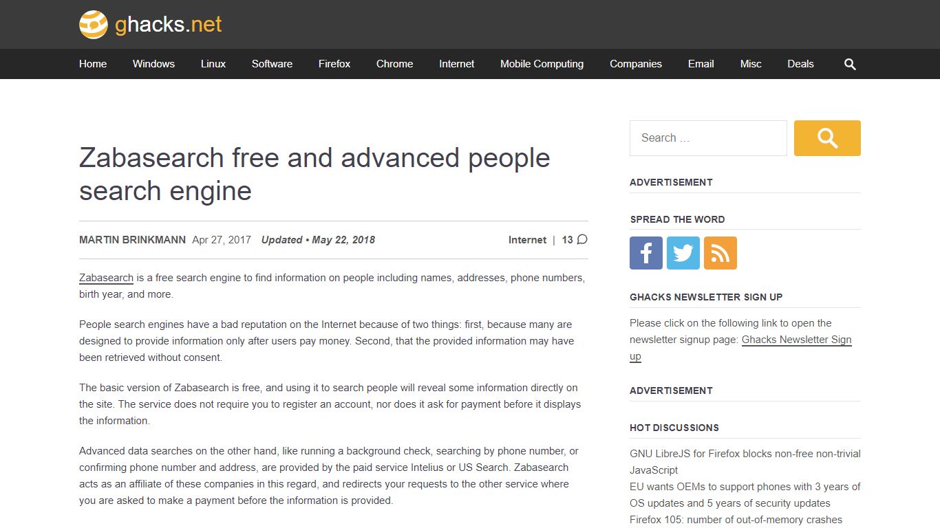 Zabasearch free and advanced people search engine