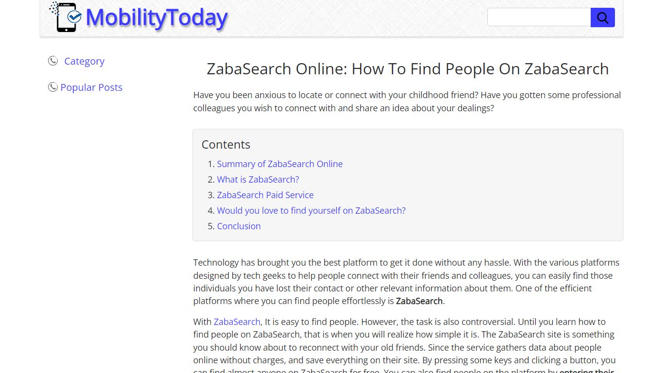 ZabaSearch Online: How To Find People On ZabaSearch - mobilitytoday